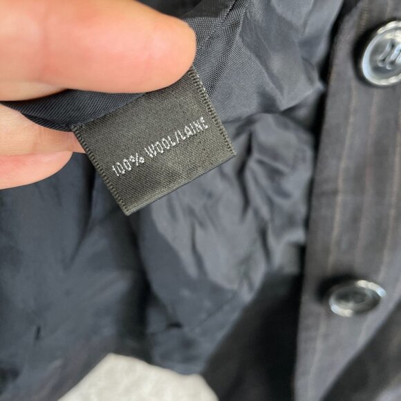 Lafayette 148 New York Women's Size 6 Pinstripe Wool Blazer Jacket Black/ Brown - Picture 6 of 9